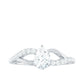 Certified Pear Cut Moissanite Split Shank Engagement Ring