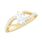 Certified Pear Cut Moissanite Split Shank Engagement Ring
