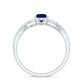 Genuine 0.5 Carat Pear Shaped Blue Sapphire Split Shank Engagement Ring with Certificate