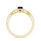 Genuine 0.5 Carat Pear Shaped Blue Sapphire Split Shank Engagement Ring with Certificate