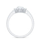 Moissanite Teardrop Engagement Ring with Half Halo