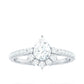 Moissanite Teardrop Engagement Ring with Half Halo