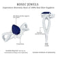 Real 0.5 Blue Sapphire Pear Shape Engagement Ring with Diamond Crossover