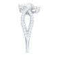 Designer Pear Shaped Moissanite Crossover Engagement Ring