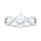 Designer Pear Shaped Moissanite Crossover Engagement Ring