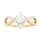 Designer Pear Shaped Moissanite Crossover Engagement Ring