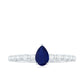 0.5 Carat Minimal Blue Sapphire Solitaire Promise Ring with Diamond
