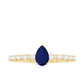 0.5 Carat Minimal Blue Sapphire Solitaire Promise Ring with Diamond