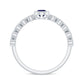 Pear Cut 0.5 Carat Blue Sapphire Engagement Ring with Diamonds