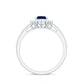 Certified 0.5 Carat Pear Shaped Blue Sapphire Crown Engagement Ring with Diamond