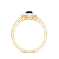 Certified 0.5 Carat Pear Shaped Blue Sapphire Crown Engagement Ring with Diamond