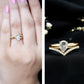 Pear Cut Solitaire Moissanite Engagement Ring with Enhancer