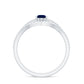 0.5 Carat Pear Cut Blue Sapphire Solitaire Ring Set with Diamond Enhancer Band