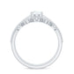 Pear Moissanite Double Band Engagement Ring with Enhancer