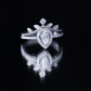 Vintage Style Moissanite Teardrop Wedding Ring Set