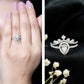 Vintage Style Moissanite Teardrop Wedding Ring Set