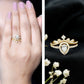 Vintage Style Moissanite Teardrop Wedding Ring Set