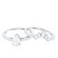 Pear Cut Moissanite Solitaire Bridal Ring Set with Certificate