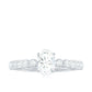 Oval Cut Moissanite Engagement Ring with Side Stones