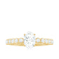 Oval Cut Moissanite Engagement Ring with Side Stones