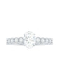 Certified Moissanite Oval Cut Engagement Ring with Side Stones