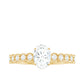 Certified Moissanite Oval Cut Engagement Ring with Side Stones