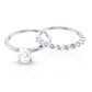 Oval Cut Moissanite Solitaire Bridal Ring Set for Women