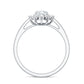 Certified Oval Moissanite Flower Halo Engagement Ring