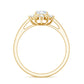 Certified Oval Moissanite Flower Halo Engagement Ring