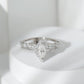 Marquise Cut Moissanite Double Band Engagement Ring with Certificate