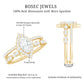 Marquise Cut Moissanite Double Band Engagement Ring with Certificate