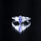 Vintage Style Marquise Tanzanite Promise Ring with Diamond Trio