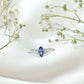 Vintage Style Marquise Tanzanite Promise Ring with Diamond Trio
