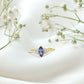 Vintage Style Marquise Tanzanite Promise Ring with Diamond Trio