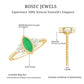 Vintage Inspired Emerald Promise Engagement Ring with Trio Diamond