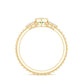 Vintage Inspired Emerald Promise Engagement Ring with Trio Diamond