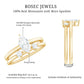 Marquise Cut Moissanite Engagement Ring with Stackable Band
