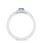 Juego de 2 Anillos de Promesa de Diamantes con Tanzanita Natural Marquesa de 0.6 Quilates