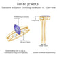 Juego de 2 Anillos de Promesa de Diamantes con Tanzanita Natural Marquesa de 0.6 Quilates