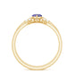 Juego de 2 Anillos de Promesa de Diamantes con Tanzanita Natural Marquesa de 0.6 Quilates