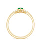Natural 0.8 Carat Marquise Emerald Diamond Promise Ring Set of 2