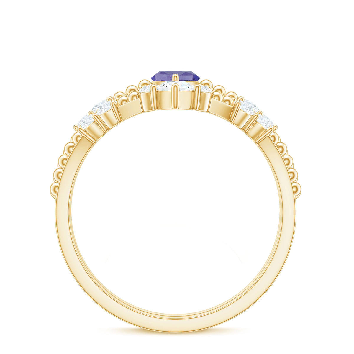Natural Marquise Tanzanite Diamond Engagement Ring Set