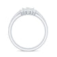 Juego de anillos de novia de tres piezas con moissanita de talla princesa con certificado