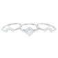 Juego de anillos de novia de tres piezas con moissanita de talla princesa con certificado