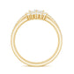 Juego de anillos de novia de tres piezas con moissanita de talla princesa con certificado