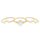 Juego de anillos de novia de tres piezas con moissanita de talla princesa con certificado