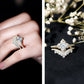 Certified Moissanite Statement Wedding Ring Set