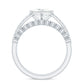 Princess Cut Moissanite Engagement Ring with Wedding Band Set