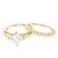Princess Cut Moissanite Engagement Ring with Wedding Band Set