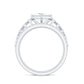 1.25 Carat Princess Cut Moissanite 3 Piece Bridal Ring Set